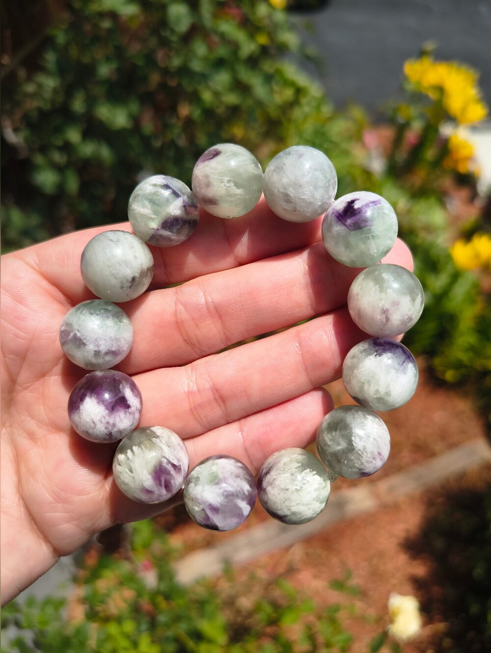 High Quality 16mm Feather Fluorite Statement Bracelet And Necklace Set - Picture 6 of 12